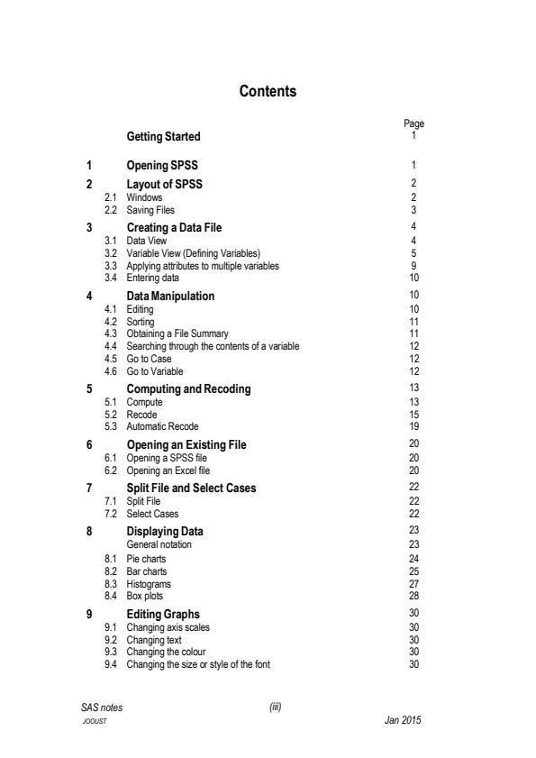 Page 1 – SAS 205: Statistical Computing Notes – Kenyaplex