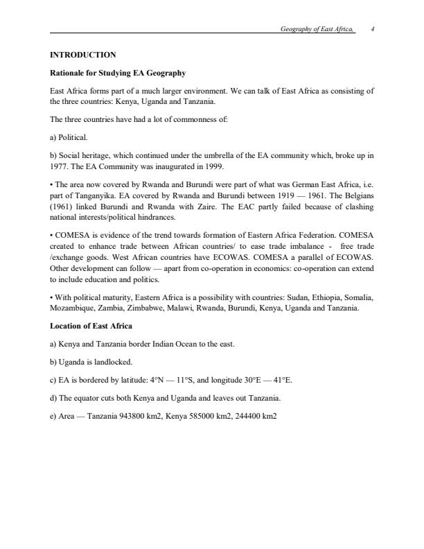 Page 2 – Age 203: Geography of East Africa Notes – Kenyaplex