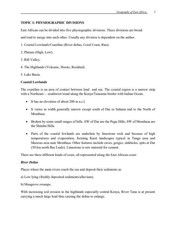 Page 3 – Age 203: Geography of East Africa Notes – Kenyaplex