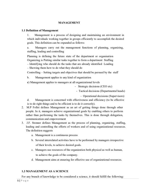 Page 1 – BCB101: Principles of Management Notes – Kenyaplex