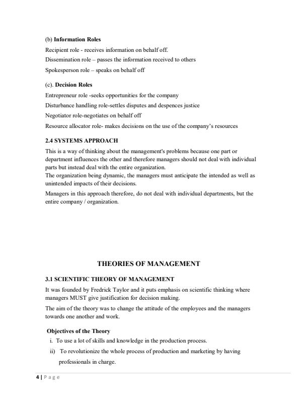 Page 4 – BCB101: Principles of Management Notes – Kenyaplex