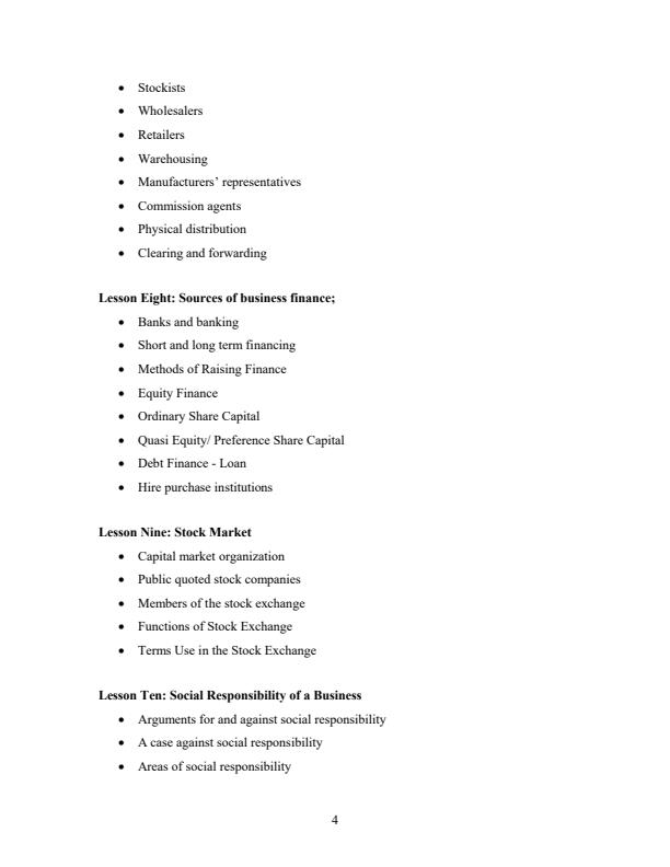 Page 3 – BBM 113: Introduction to Business Studies Notes 1st Year, 1st Semester – Kenyaplex