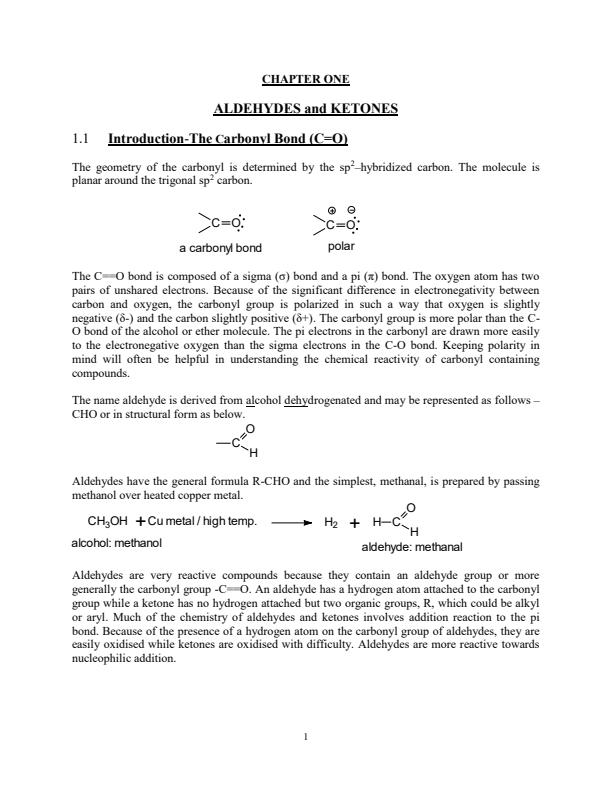 Page 1 – SCH 202: Organic Chemistry II Notes – Kenyaplex