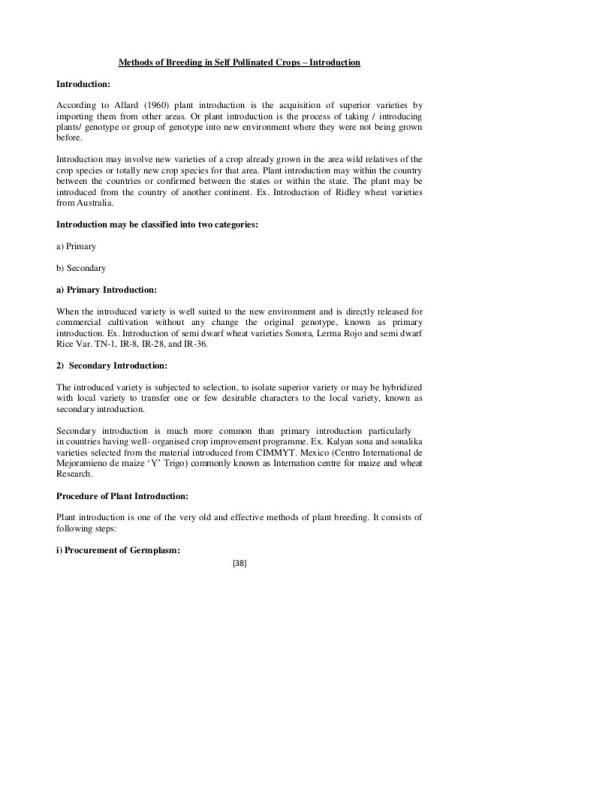 Page 1 – Methods of Breeding in Self-Pollinated Crops – Kenyaplex