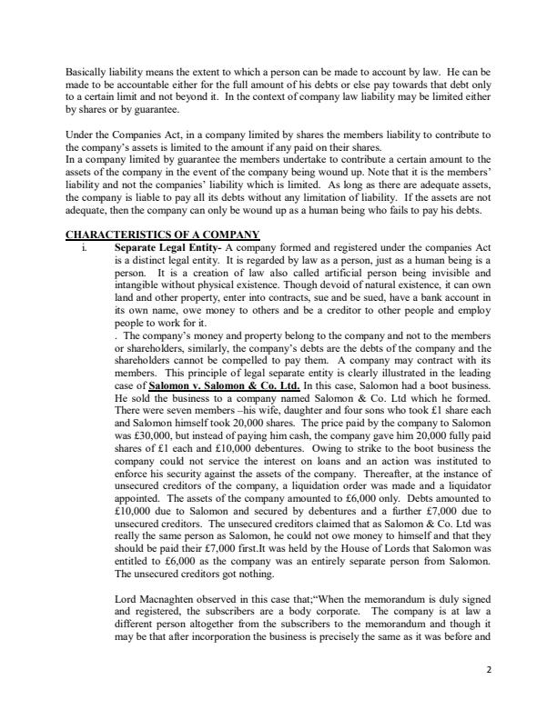 Page 2 – BCB 403: Company Law Notes – Kenyaplex