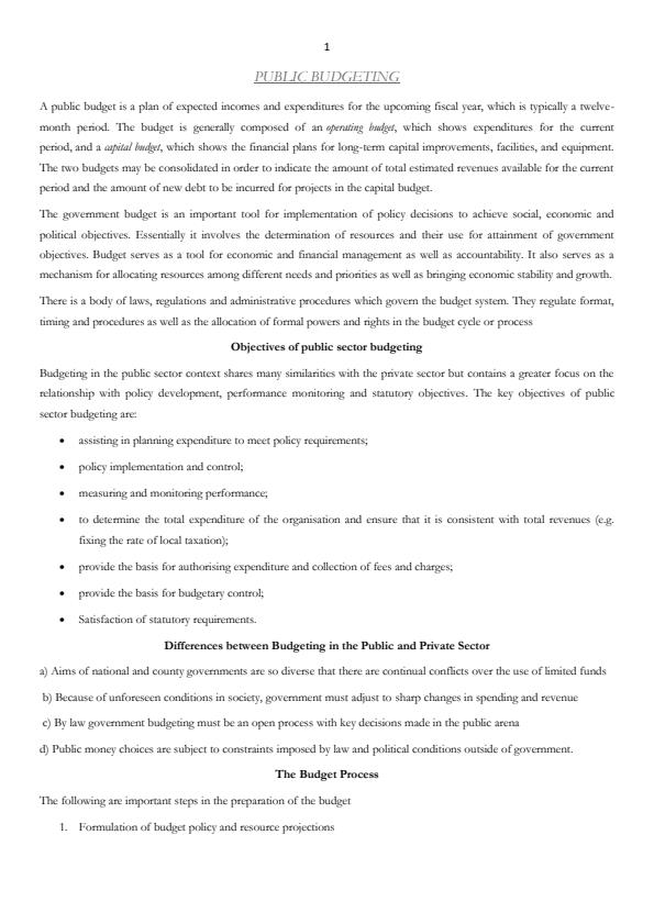 Page 1 – BCF 326: Public Finance Notes – Kenyaplex