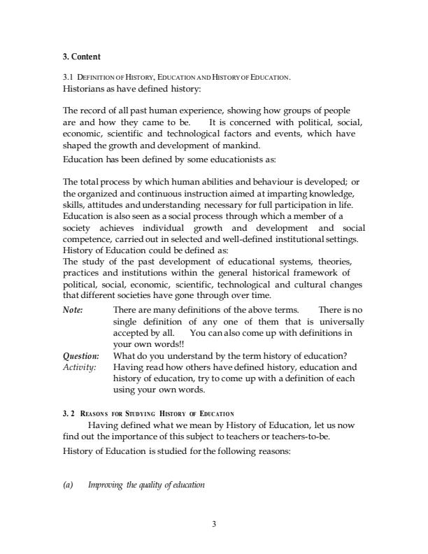 EFN 102 History of Education Notes 1708