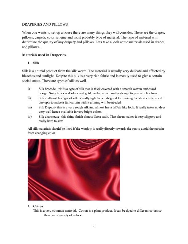 Page 1 – Notes on Draperies and Pillows – Kenyaplex
