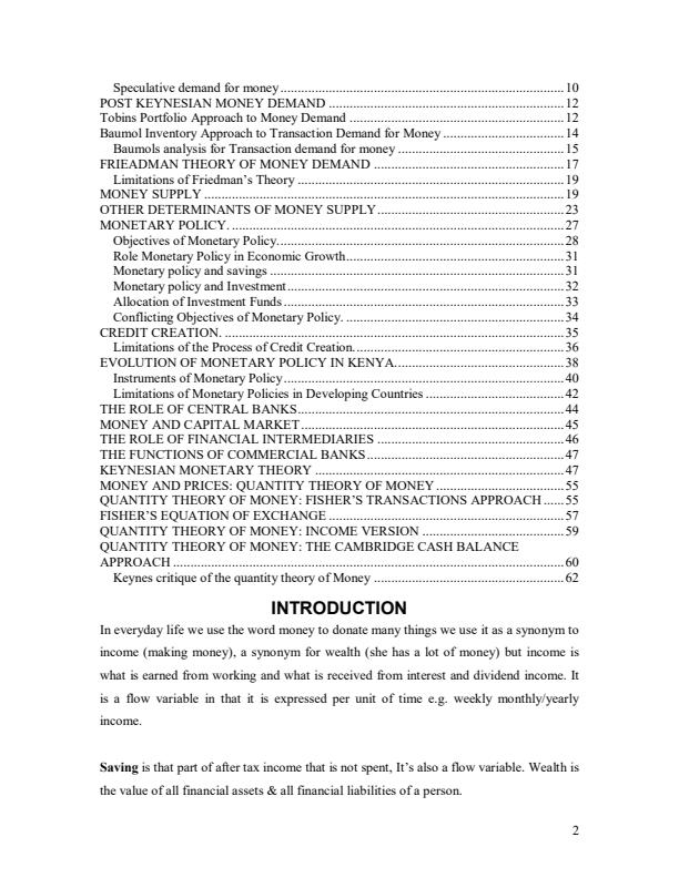 Page 2 – EAE 401: Monetary Theory and Policy Notes – Kenyaplex