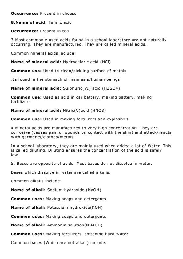 Page 2 – Acids, Bases and Indicators Notes – Kenyaplex