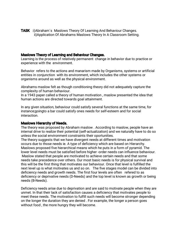 Page 1 – PSY 311: Human behavior and Learning Notes – Kenyaplex