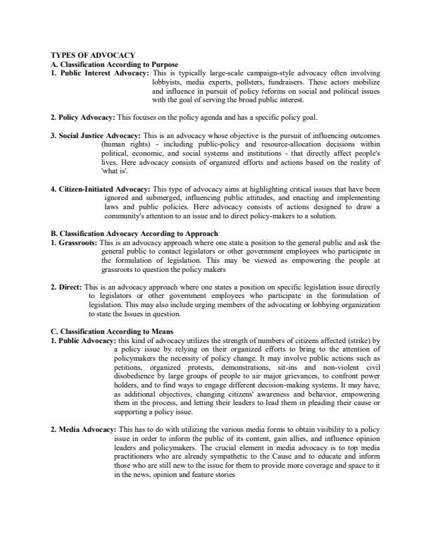 Page 2 – PSS 420: Advocacy, Lobbying and Human Rights Notes – Kenyaplex