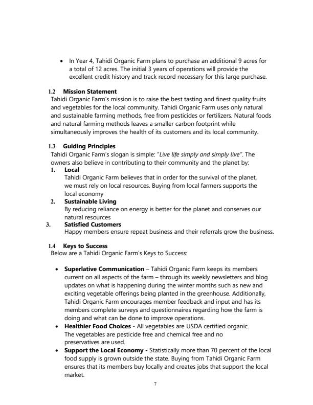 Page 1 – Sample Organic Farm Business Plan – Kenyaplex