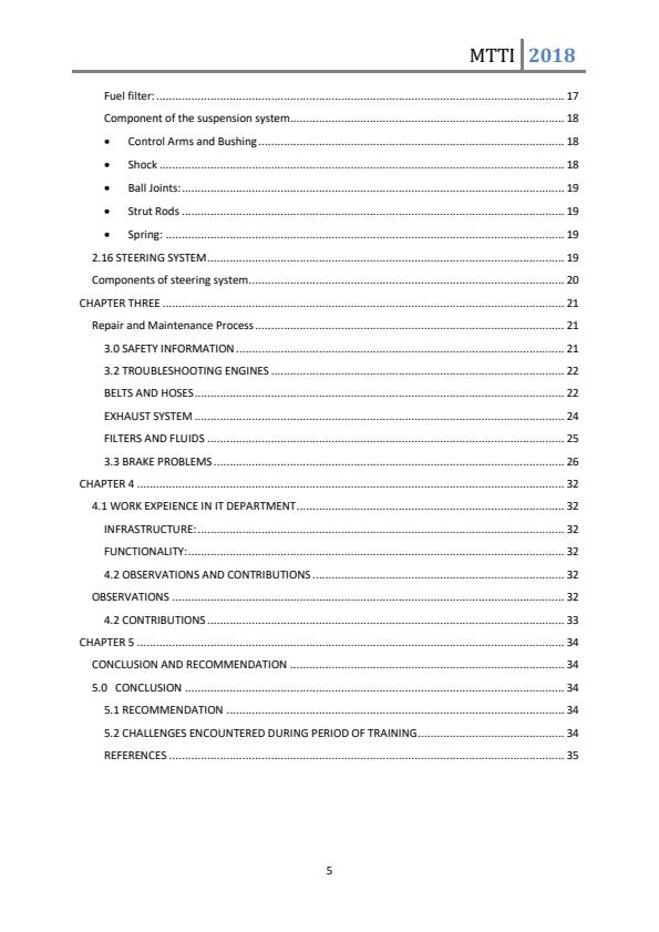 Page 2 – Sample Industrial Attachment Technical Report – Kenyaplex