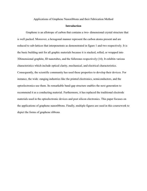 Page 1 – Applications of Graphene Nanoribbons and their Fabrication Method – Kenyaplex