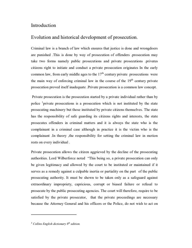 Page 1 – Discuss the practice and procedure of private prosecution in Kenya: FLB 313: Judicial Attachment – Kenyaplex