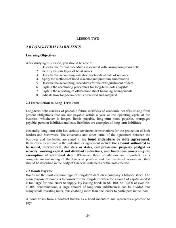 Page 1 – BAC 201:  Accounting for Liabilities and Equities Notes – Kenyaplex