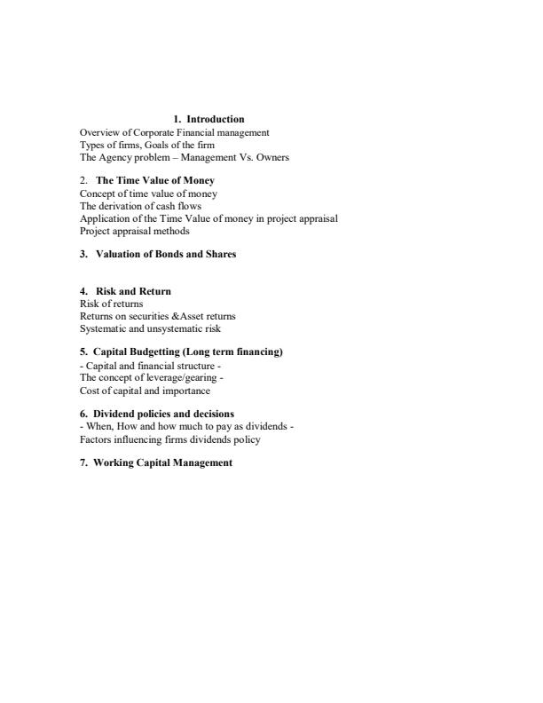 Page 1 – BAC 204: Business Finance II Notes – Kenyaplex