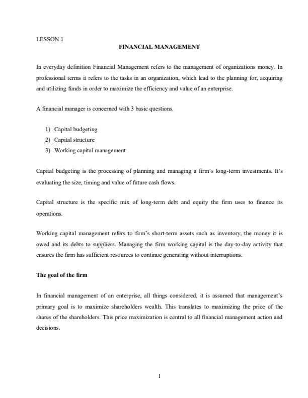 Page 2 – BAC 204: Business Finance II Notes – Kenyaplex