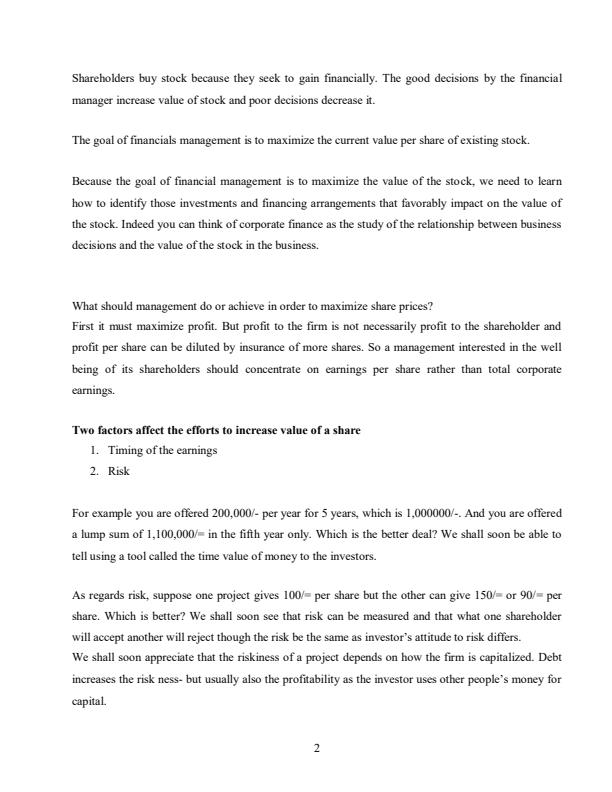 Page 3 – BAC 204: Business Finance II Notes – Kenyaplex