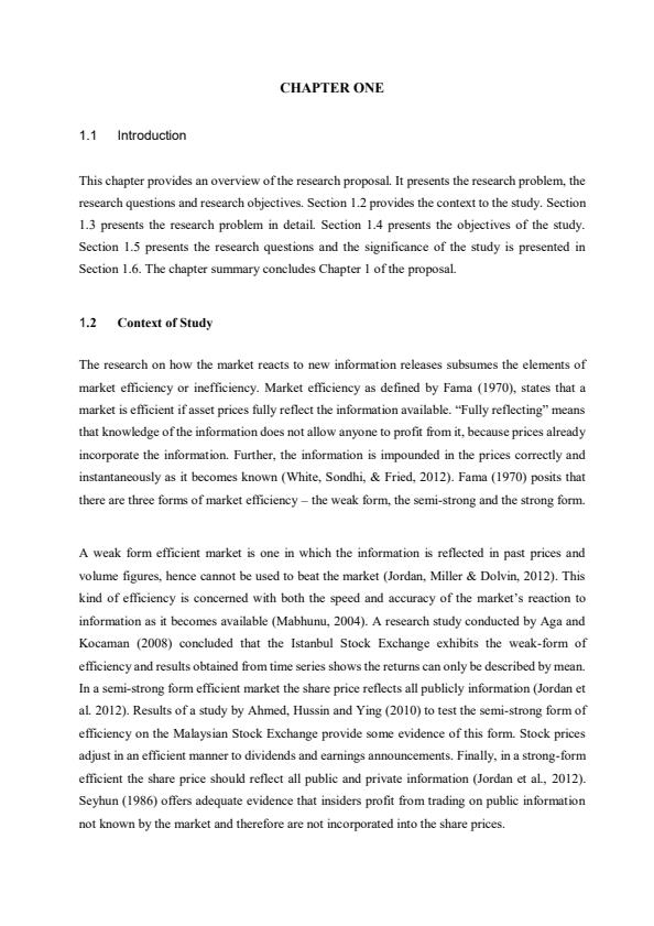 Page 2 – Stock Price Reaction to Earnings Announcements - EAE 412: Project Appraisal – Kenyaplex