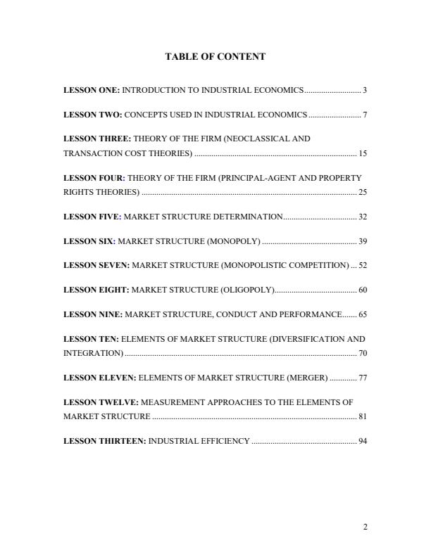 Page 1 – Full Notes for EAE 408: Economics of Industry – Kenyaplex