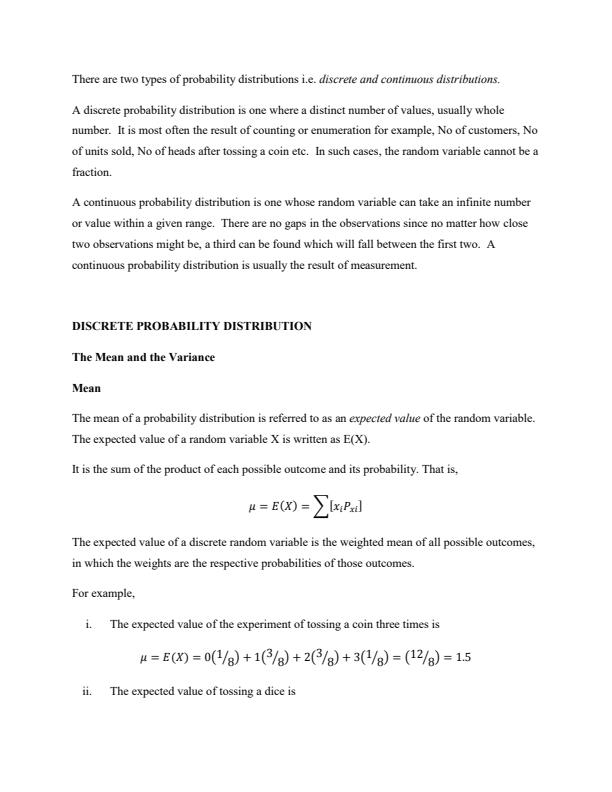 Page 4 – EES 301: Statistics for Economists II Notes – Kenyaplex