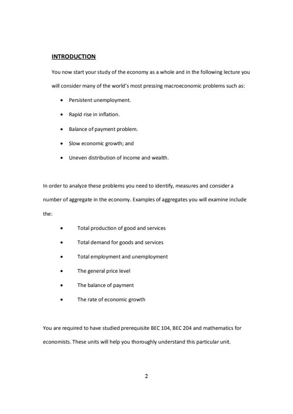 Page 2 – Lecture Notes for EET 301: Macroeconomic Theory III – Kenyaplex
