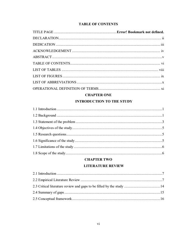 Page 2 – Research Project: Effects of Inventory Management on Performance of Retail Stores – Kenyaplex