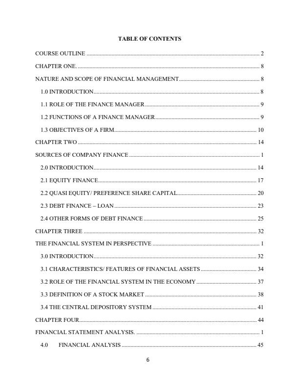 Page 1 – DAF1307: Financial Management Notes – Kenyaplex
