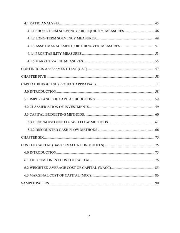 Page 2 – DAF1307: Financial Management Notes – Kenyaplex