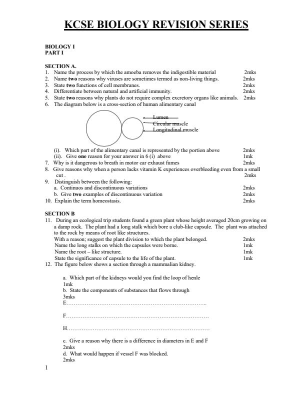 kcse biology essays form 1 to 4 pdf download