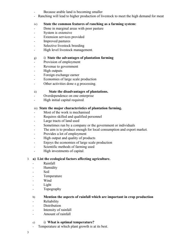 Page 3 – Agriculture Notes Form 1, Form 2, Form 3, Form 4 – Kenyaplex