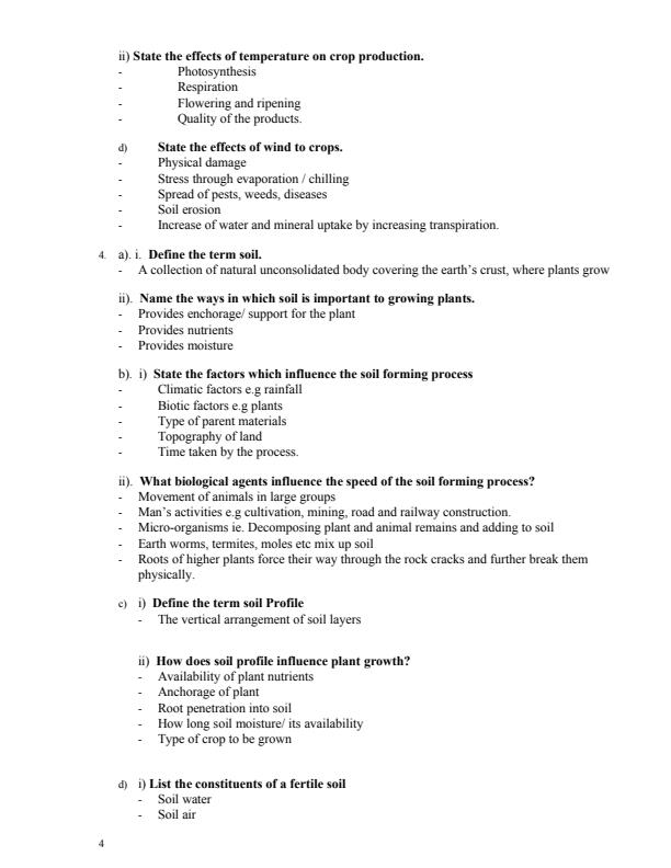 Page 4 – Agriculture Notes Form 1, Form 2, Form 3, Form 4 – Kenyaplex