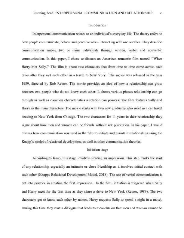 Page 1 – Interpersonal Communication and Relationship – Kenyaplex