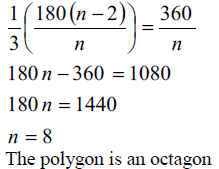 The Exterior Angle Of A Regular Polygon Is Equal To One