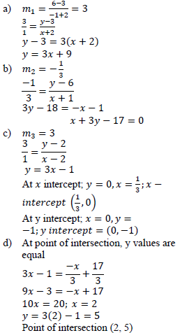 A Line L Sub 1 Sub Passes Through The Points 2 3 And 1 6 And Is Perpendicular To L Sub 2 Sub At 1 6